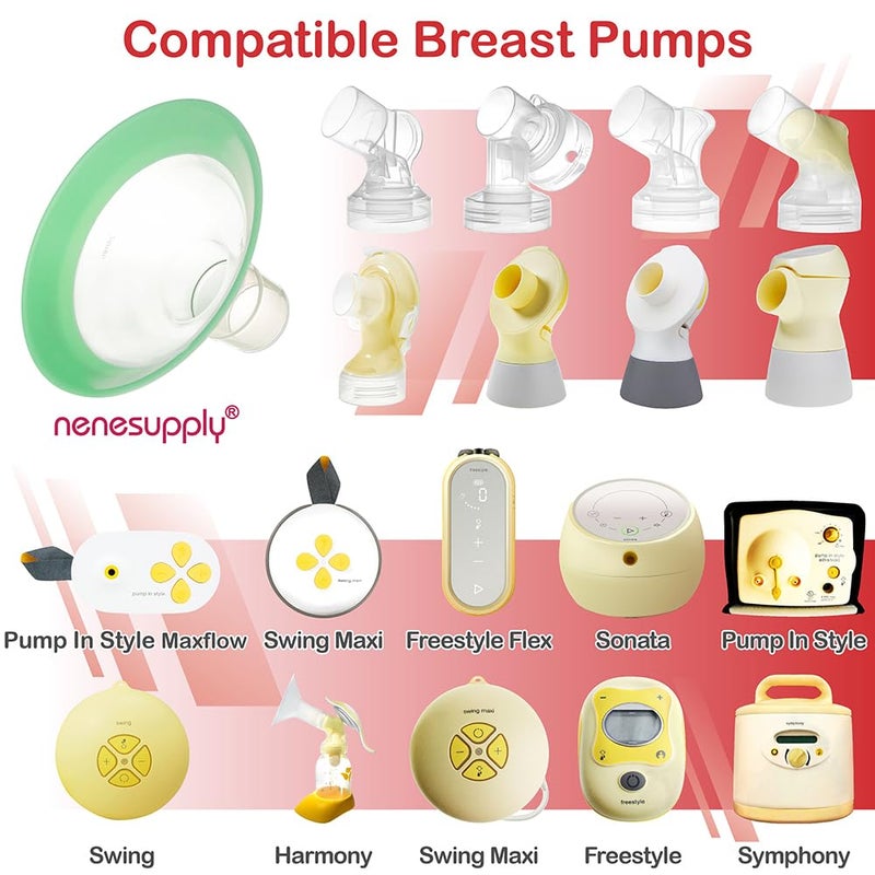 نينس سابلاي حشوات شفة 19 مم من Nenesupply وحواف 24 مم متوافقة مع أجزاء مضخة الثدي Medela استبدال شفة 19 مم للعمل مع مضخة في أجزاء أنيقة Symphony Swing Maxi Harmony Personalfit Flex - Image 2