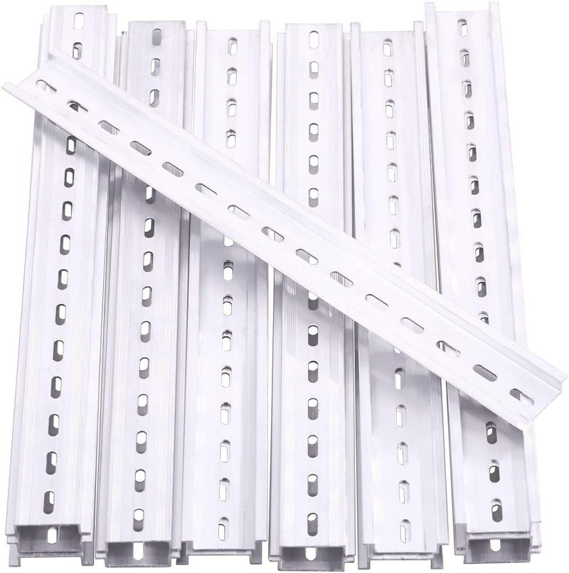 Keadic 15Pcs DIN Rail Slotted Aluminum, Top Hat Slotted DIN Rail Assortment Kit, 12 Inches Long 35mm Wide 7.5mm High - Image 1