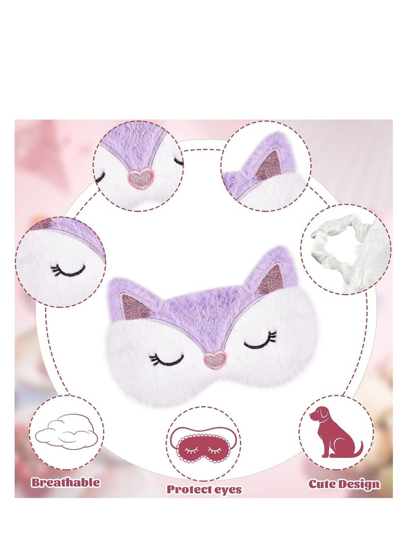Y&D Cute Eye Mask for Sleeping, 3 Pieces Cartoon Dog Face Cover Funny Animal Cat Sleeping Mask, Soft Lightweight Night Sleep Masks, Blindfolds Women Men Kids (Fox)  - Image 2