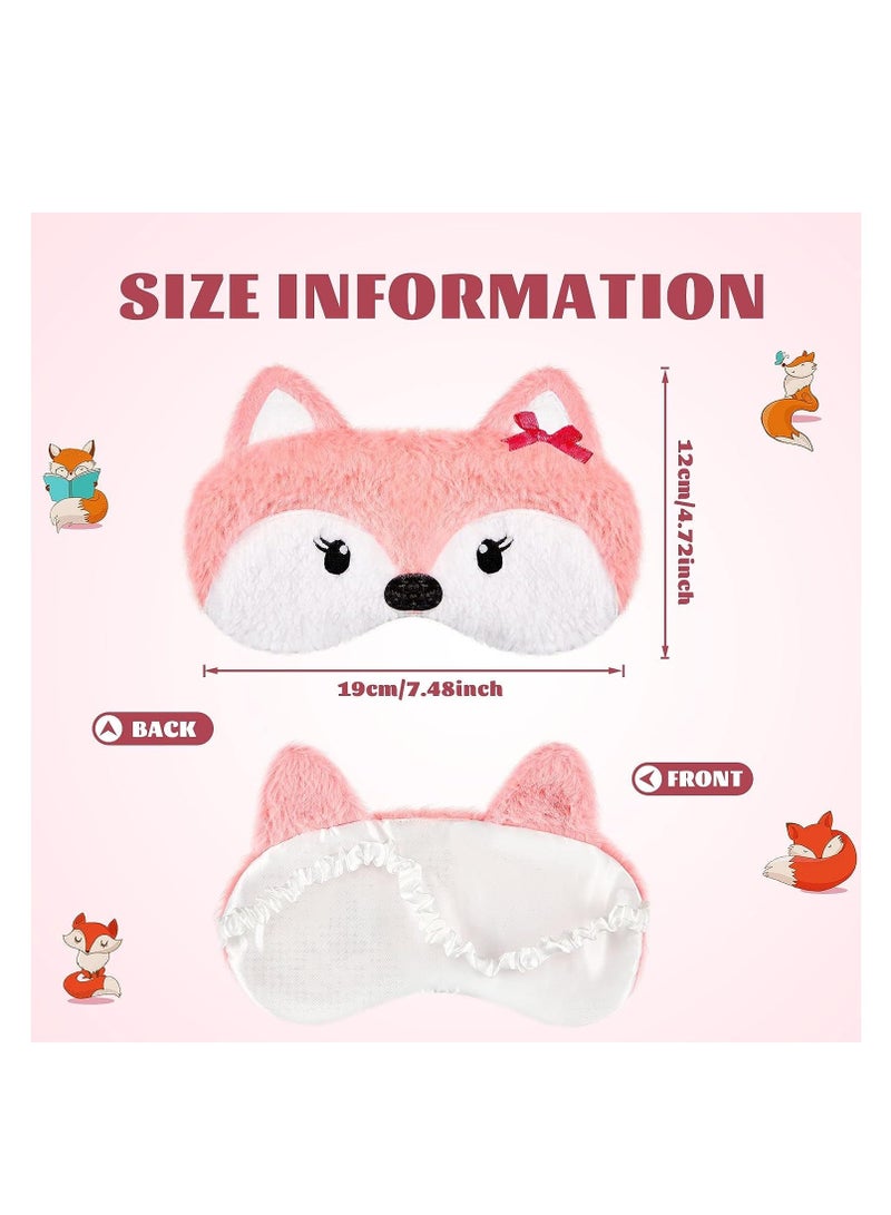 Y&D Cute Eye Mask for Sleeping, 3 Pieces Cartoon Dog Face Cover Funny Animal Cat Sleeping Mask, Soft Lightweight Night Sleep Masks, Blindfolds Women Men Kids (Fox)  - Image 3