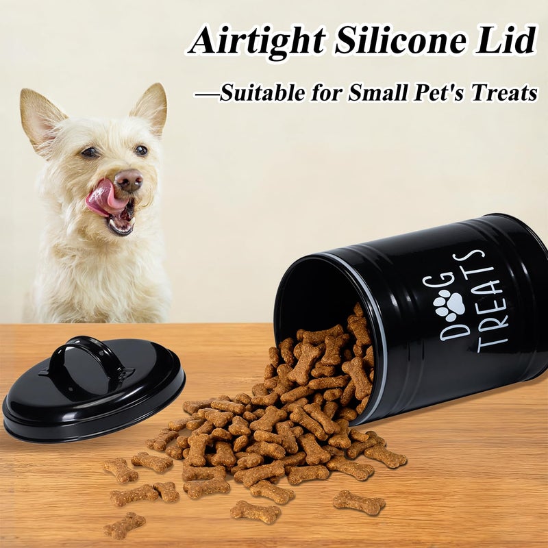 NIXBYO Dog Treat Container Airtight, Dog Treat Jar with Lid - 9x5.5'' Metal Dog Cookie Jar for Farmhouse Kitchen Counter, Black Pet Treat Container, Dog Treat Storage Container for Dogs, Cats - Image 3