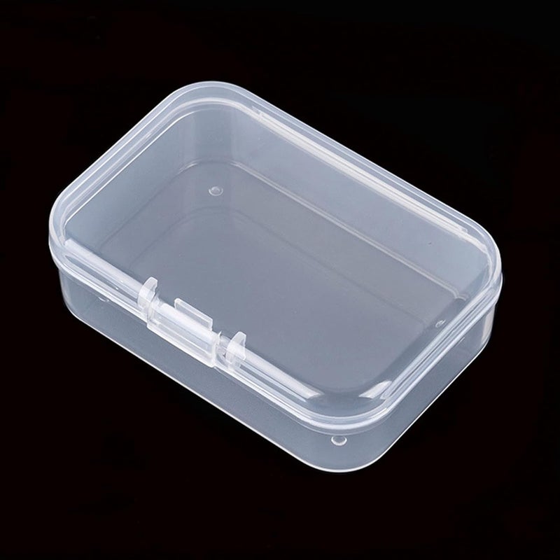 Thintinick 100 Pack Rectangular Clear Plastic Storage Containers Box with Hinged Lid for Beads and Other Small Craft Items (3.35 x 2.17 x 0.98 inch) - Image 3