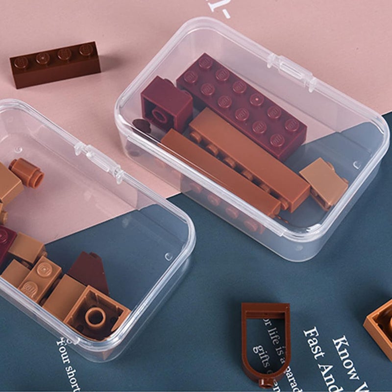 Thintinick 100 Pack Rectangular Clear Plastic Storage Containers Box with Hinged Lid for Beads and Other Small Craft Items (3.35 x 2.17 x 0.98 inch) - Image 4