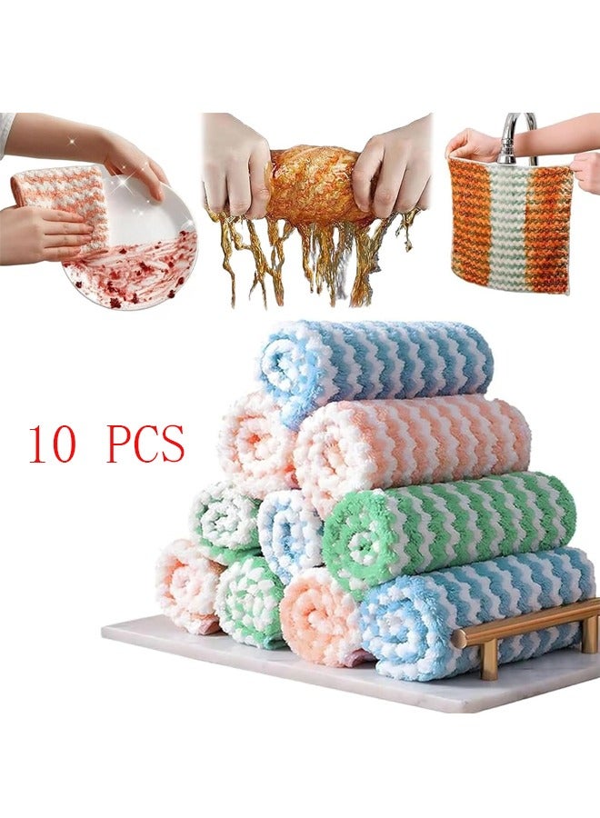 10 Pieces Multi-Functional Microfiber Cleaning Cloths, Highly Absorbent Cleaning Supplies, Powerful Dust Removal Cleaning Rags for House, Kitchen, Car Care - Image 1