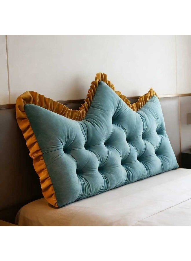 Crown-shaped bed pillow, non-slip back support pillow, soft plush back cushion with pleats, provides supportive sleep, decorative throw pillow for bedroom and living room. - Image 5