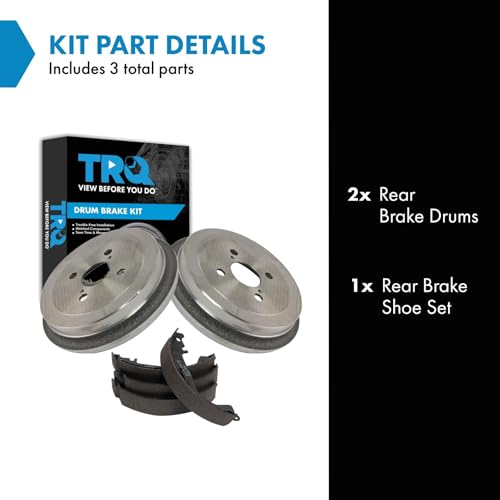 TRQ Rear Brake Shoe & Drum Kit Compatible with 2007-2018 Toyota Yaris - Image 2