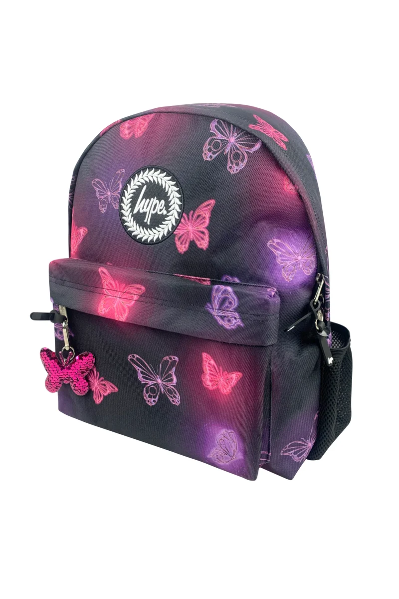 Just Hype HYPE Backpack Iconic Pink & Purple Glow Butterfly