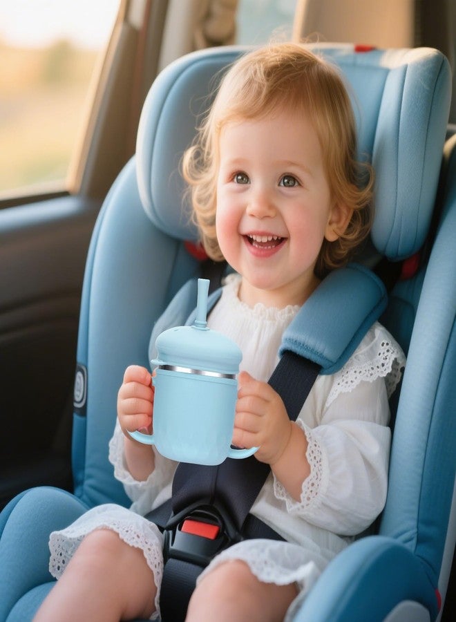 BUSOHA Stainless Steel Toddler Sippy Cup - 8oz Spill-Proof Straw Cup for 6+ Month Babies & Toddlers, 3-in-1 Reusable Travel Cup with Brush - Dishwasher Safe, Kids Drinking Cup, Blue - Image 5