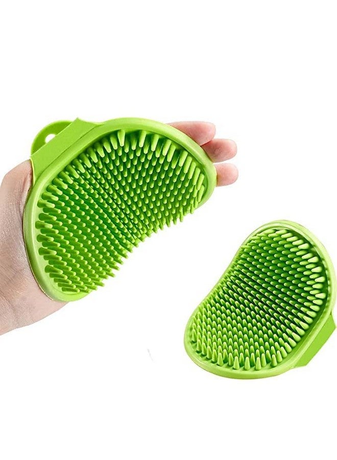 مشط مزدوج الجوانب من الفولاذ للعناية بالحيوانات الأليفة وفرشاة شامبو للحيوانات الأليفة للاستحمام وفرشاة يد بشعيرات مطاطية للكلاب والقطط عبوة مكونة من قطعتين - Image 5