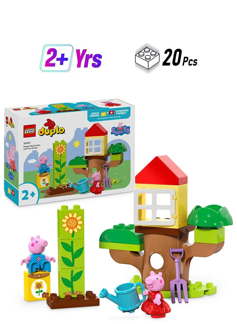 ليغو Duplo Peppa Pig Garden And Tree House Fantasy Toy, Build-And-Rebuild Preschool Learning Set With 2 Figures, Gift Idea For Toddlers Aged 2 Plus 10431 (20 Pieces)