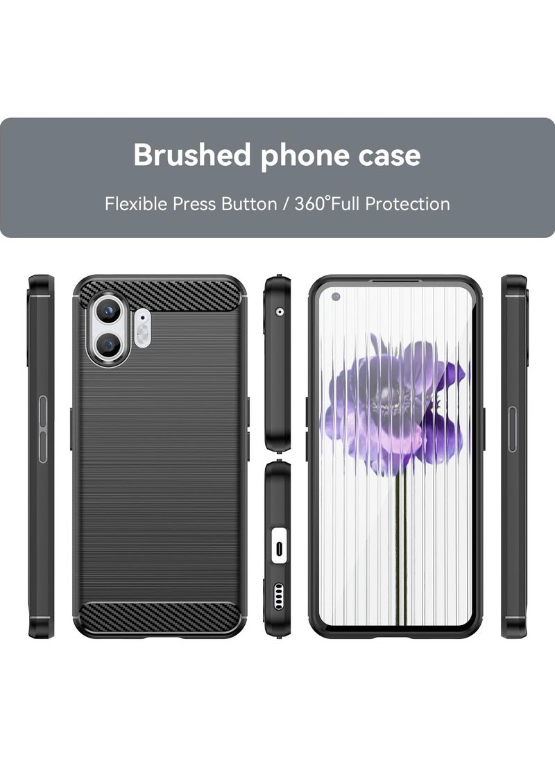 Nothing Phone 2 5G 2023, Soft TPU Carbon Fiber Texture Anti-Scratch Shockproof Phone Case Ultra Slim Anti-Drop Rugged Bumper Cover for Nothing Phone 2 - Image 2