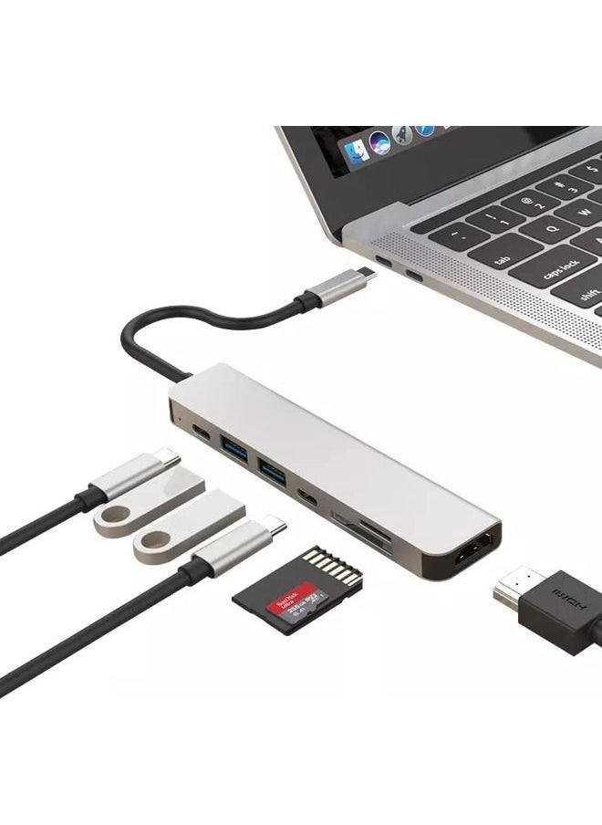 Cordova - Multi USB Port Hub Splitter OTG USB C Data Hubs 7 in 1 Hub - Image 1