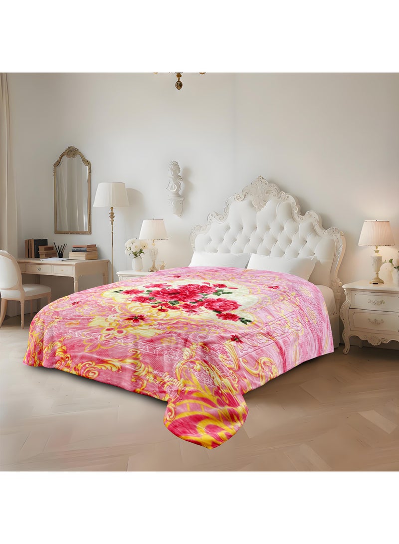 بطانية راشيل مزدوجة الطبقات 200×240 سم، ناعمة للغاية، دافئة وخفيفة الوزن - مضادة للحساسية، مناسبة لجميع المواسم للاستخدام المنزلي والفندقي