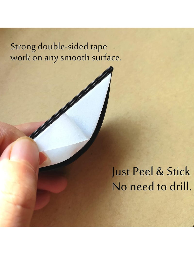 إسكدنيا مقبض مثبت ذاتيًا للأدرج، مقبض لصق على الخزان، استبدال مقابض الأدراج (أسود، حزمة من 6) - Image 3