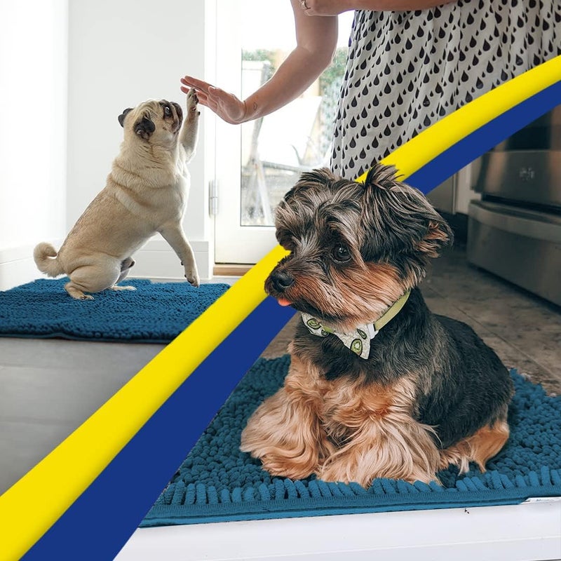 Muddy MatÂ® Shown on TVâ€“Super Absorbent Microfiber Dog Door Mat for Muddy Paws, Non-Slip Washable Pet Rug, Quick Dry Chenille Entryway Carpet, Machine Washable Indoor Outdoor matâ€“Atlantic Blue 30"x19" - Image 5