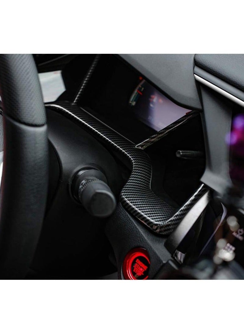 كابتن تيك for 10th Gen Civic Dash Board Instrument Panel Dial Dashboard Trim Cover, Frame ABS Carbon Fiber Style Decal Interior Moulding Accessories for Honda Civic 2020 2019 2018 2017 2016 KSA | Riyadh, Jedda - Image 3