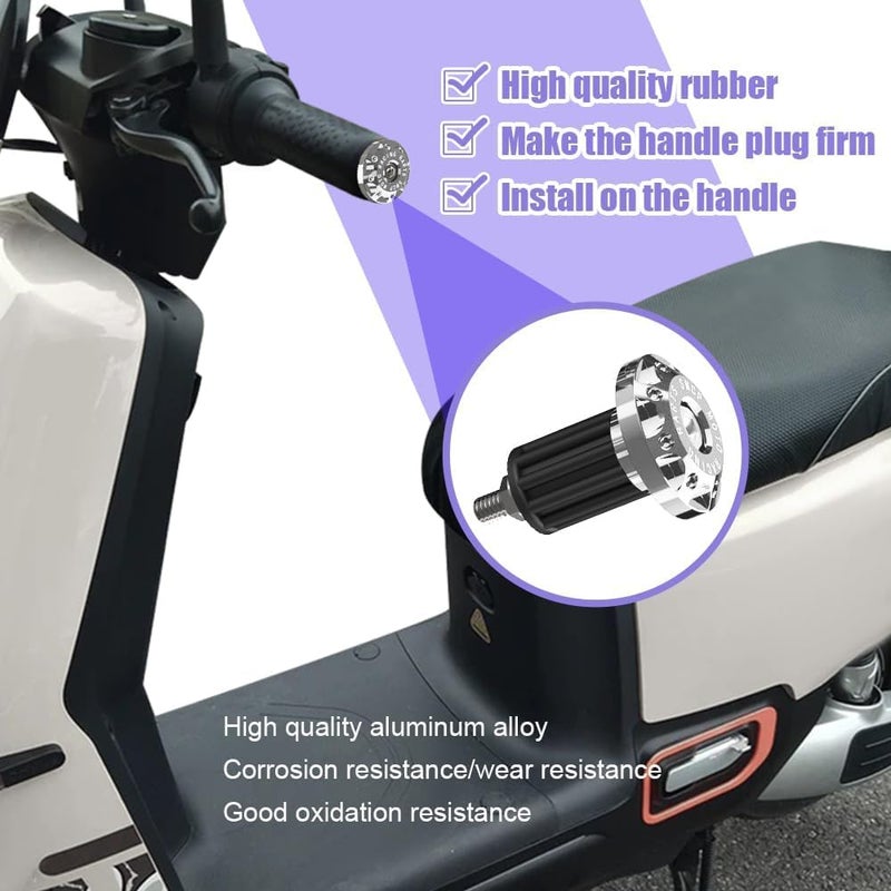 TERRIFI 2 Pieces Durable Aluminum Motorcycle Handlebar End Caps Plugs, Anti Slip Bar End Grips Replacement Accessories for Motorcycles and Electric Bikes Scooters - Image 4