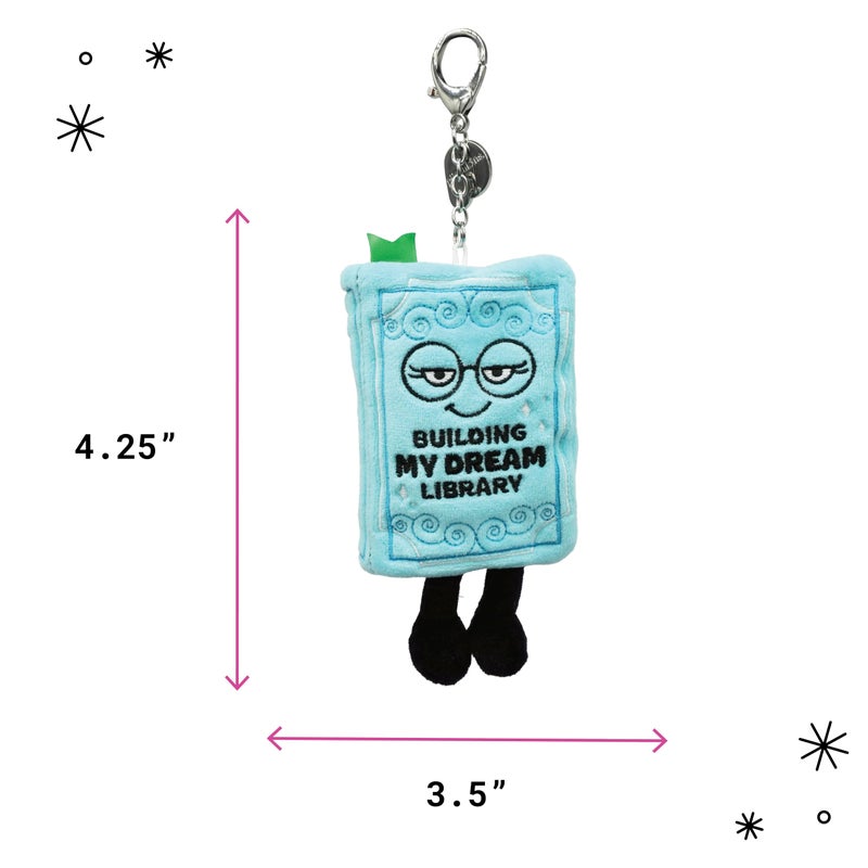 Punchkins Plush Book Keychain â€“ Funny Mini Book Bag Charm for Keys, Backpack or Purse â€“ Cute Novelty Gift - Dream Library - Image 2