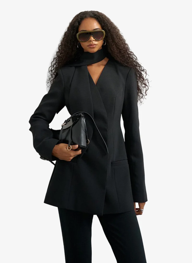 Topshop Scarf Detail Blazer