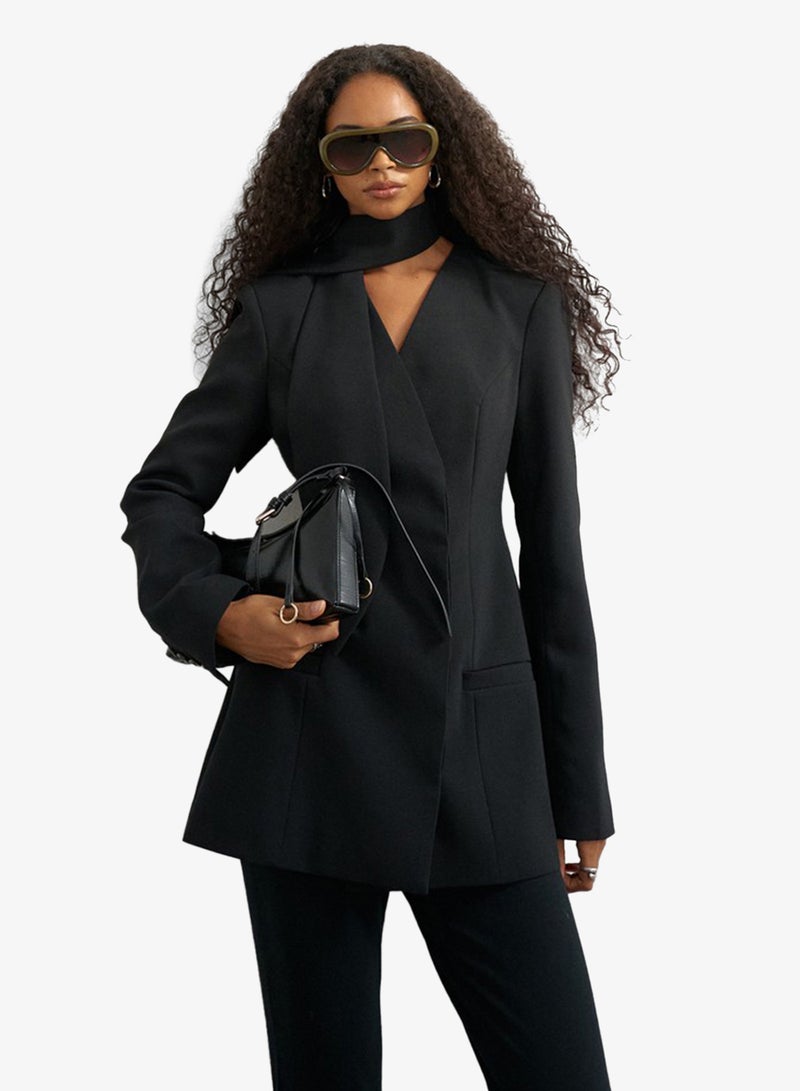 TOPSHOP Scarf Detail Blazer - Image 1