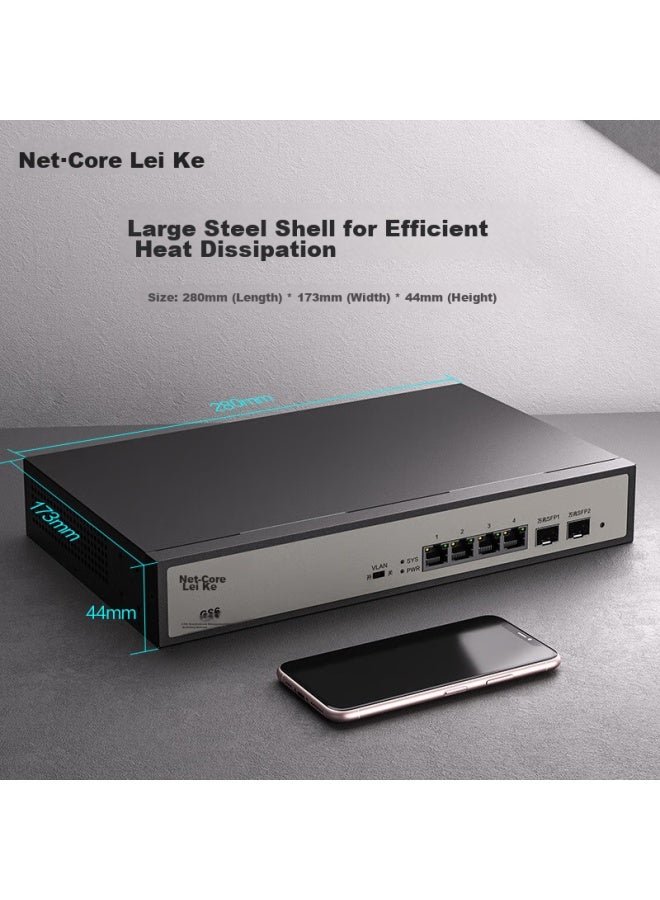 Netcore Gs6 6-port Enterprise-grade Switch With 4 2.5g Electrical Ports + 2 10g Sfp Optical Ports, Compatible With 1g Optical And Electrical Modules, Gigabit Network Splitter - Image 3