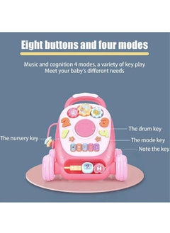 Beauenty New Mini Cart Multifunctional Drum Game Bilingual Music Education Machine Walker Children's Early Learning Gift Game  - Image 2