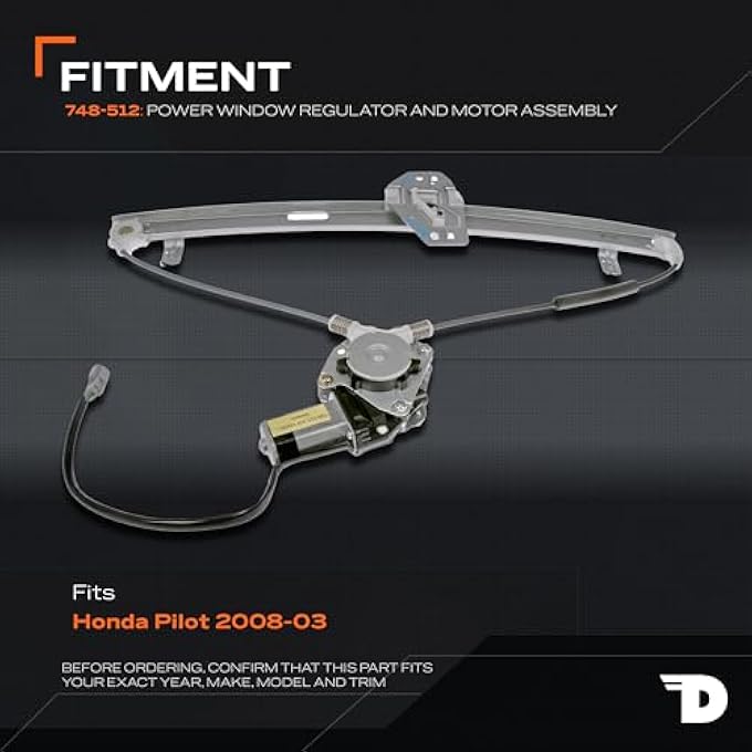 دورمان 748512 منظم نافذة كهربائية ومحرك لجانب السائق الخلفي متوافق مع موديلات هوندا المحددة - Image 4