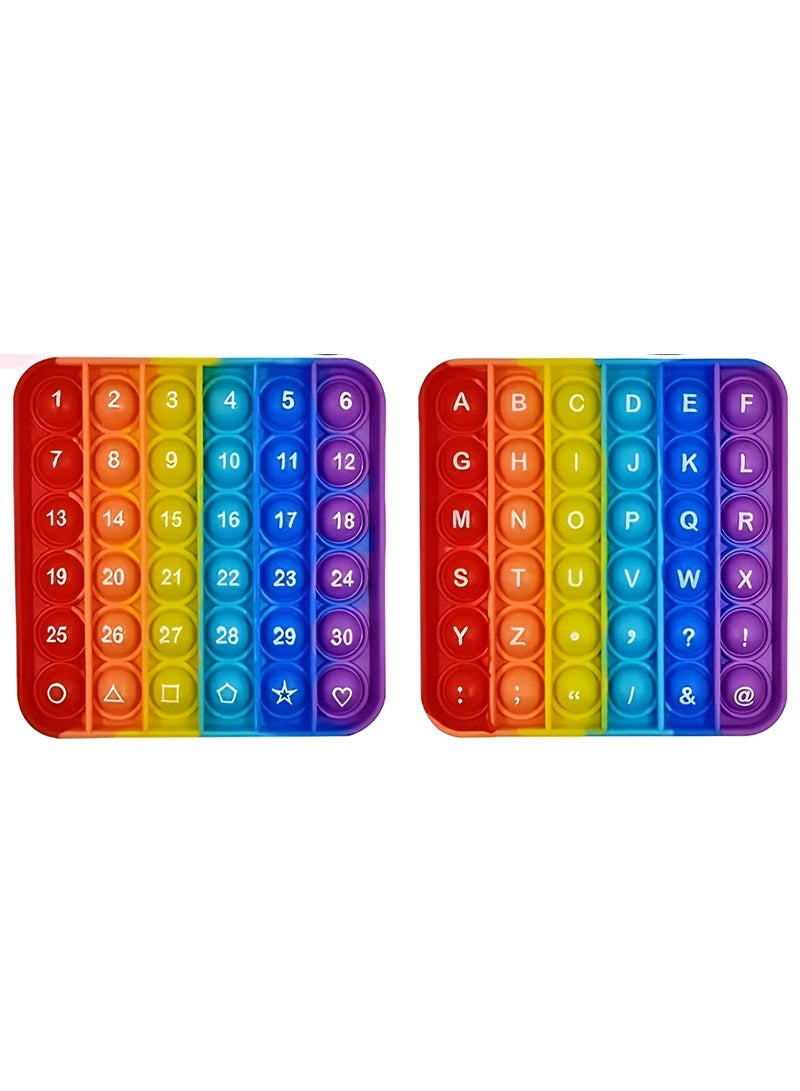 DECOR SOUQ Rainbow Pop It Alphabet & Number Learning Toy – Montessori Educational Fidget Toy for Kids – ABC & 123 Popper Game – Colorful Sensory Puzzle for Toddlers & Preschool – Safe Silicone Early Learning Toy – Helps with Focus, Fine Motor Skills & Sensory Development – Ideal for Autism, ADHD & Special Needs Children – BPA-Free, Non-Toxic Material – Fun and Engaging Learning Aid for Home, Classroom, or Travel – Washable & Reusable – Best Gift for Boys and Girls Ages 3+ – Educational Toy with Letters, Numbers, Symbols & Shapes – Interactive Pop It Toy for Brain Development  - Image 1