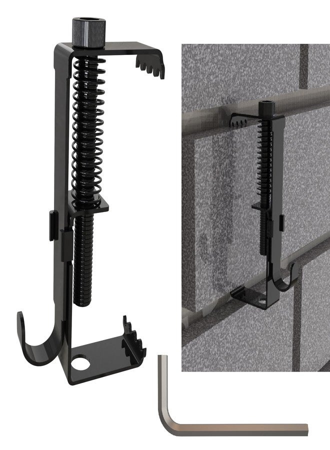 Aufuga Brick Hooks Clamps,Brick Wall Clips Brick Hangers, Stainless Steel Heavy Duty Brick Clips for Wall Hanging Adjustable No Drill Outdoor Indoor(4pcs) - Image 1