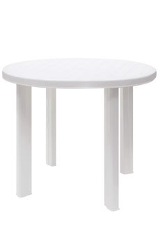 ALMUFARREJ Round Table White Plastic 90 cm  - Image 2