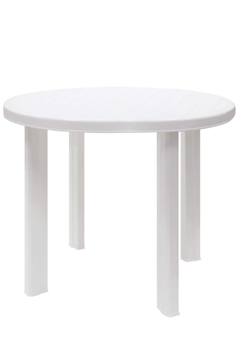 ALMUFARREJ Round Table White Plastic 90 cm  - Image 2