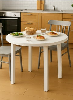 ALMUFARREJ Round Table White Plastic 90 cm  - Image 1