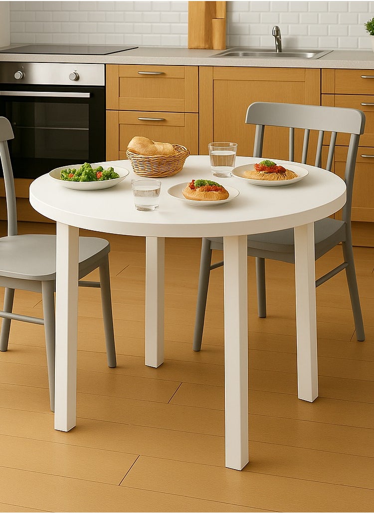 ALMUFARREJ Round Table White Plastic 90 cm  - Image 1