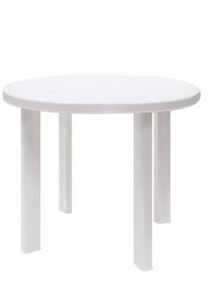 ALMUFARREJ Round Table White Plastic 90 cm  - Image 1
