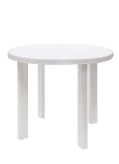 ALMUFARREJ Round Table White Plastic 90 cm  - Image 2