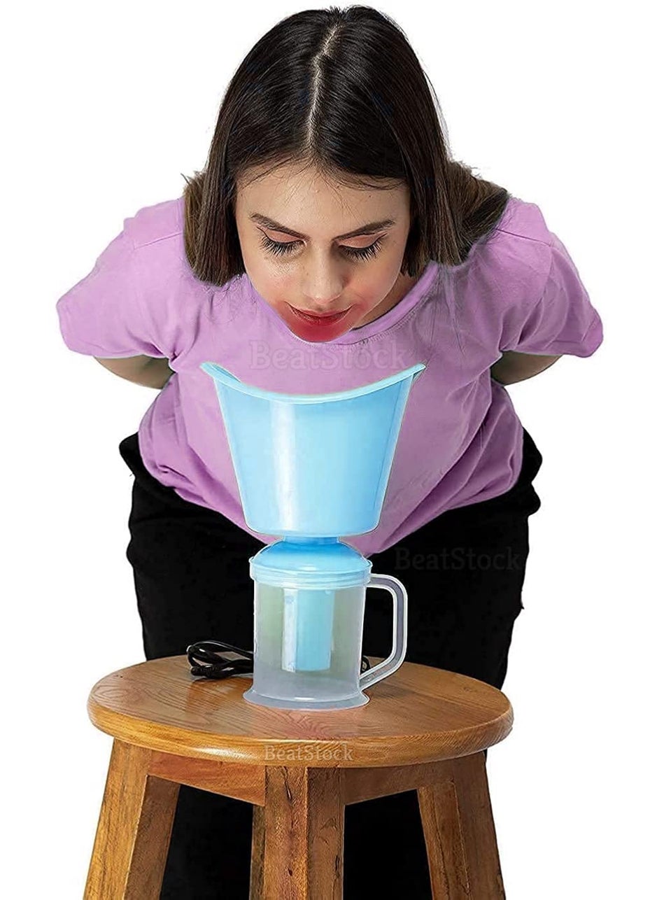BeatStock BeatStock All in one 3 in 1 vaporizer steamer Nozzle Inhaler for facial Sauna cold and cough Sky BLUE  - Image 5