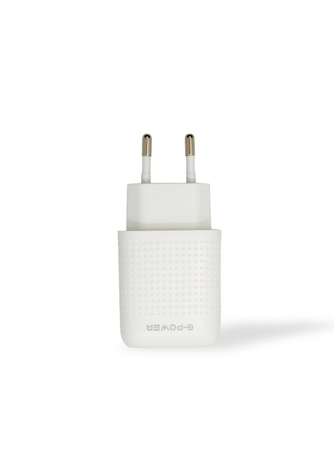 جي باور شاحن سريع G-Power GP-C43 GaN بقوة 18 واط مع كابل USB-A إلى USB-C، متوافق مع سلسلة iPhone 15/16/17، وPixel، وSamsung Galaxy، وXiaomi، وأجهزة iPad - أبيض - Image 4