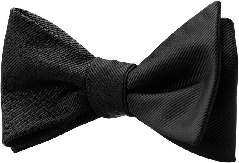pensee Mens Solid Bowtie Woven Self Tie Bow Ties Tuxedo & Wedding Bowties - Image 3