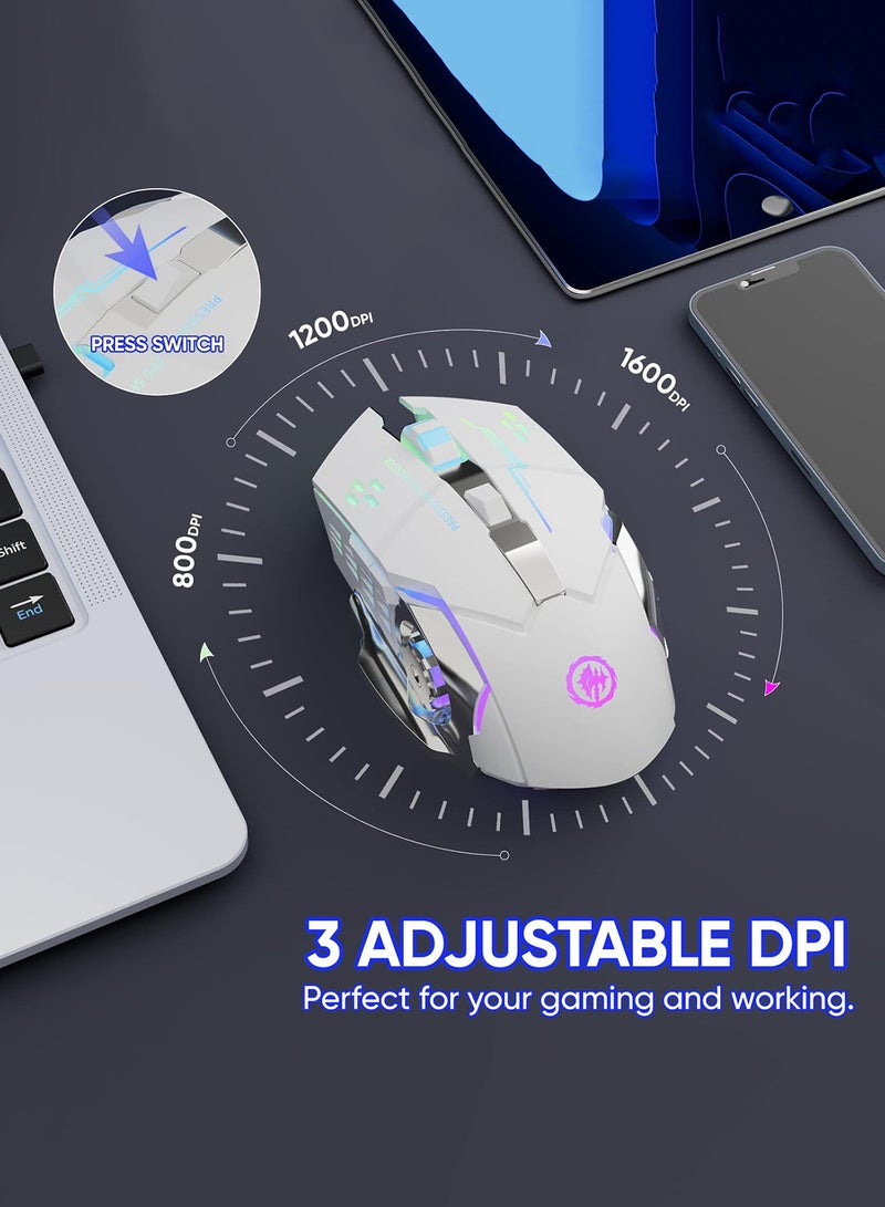 HEROCKX Wireless Gaming Mouse Multicolor RGB Backlight Dual Mode 2.4G Bluetooth Charging for Laptops Everyday Use - Image 3