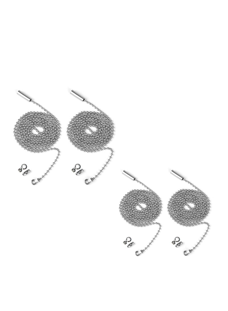 Ceiling Fan and Light Pull Chains with Adjustable Beads - Set of 4 Elegant Pull Cord Handles for Toilet, Bathroom, and Ceiling Lights - Easy Installation and Extension, DIY Dog Tag Chains - Image 1