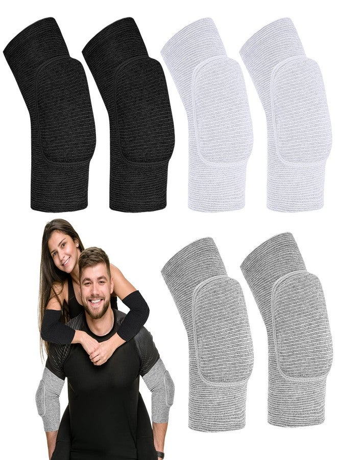 Tarpop 3 Pairs Volleyball Elbow Pads Arm Brace Pads Elbow Protector with Breathable Anti-Collision Sponge Compression Arm Support for Women Men Basketball Tennis Football Skating(Black, White, Gray) - Image 1