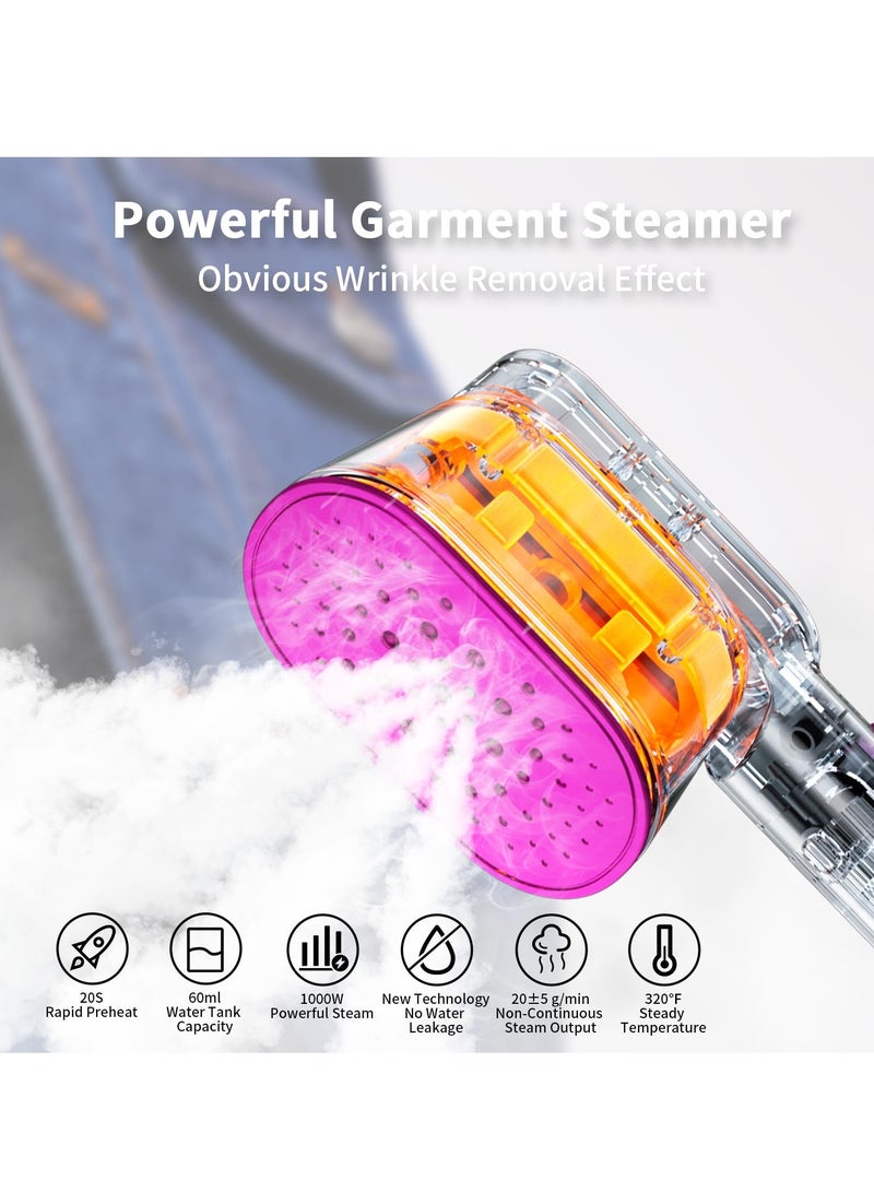 SYOSI Portable Handheld Garment Steamer for Clothes 1000W Single Spray Steam Flat ironer Steamer 2in1 Fabric Wrinkle Remover 20S Fast Heat up Steam Iron for Any Fabric Any Clothes Garment for Home - Image 3