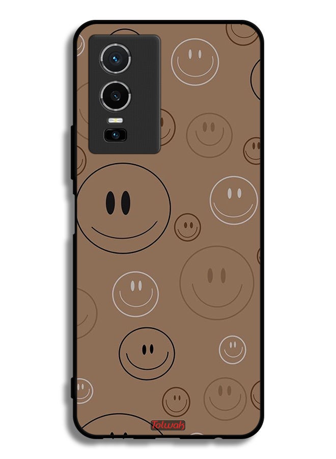 Tolwak Vivo Y76 5G Protective Case Cover Smiley Faces Pattern - Image 2
