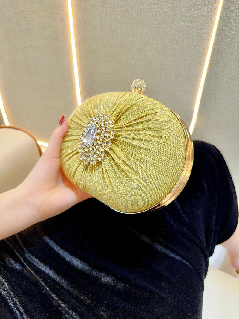 New Socialite Texture Rhinestone Bag Women'S Evening Dress Banquet Clutch Bag Diamond-Encrusted Portable Evening Bag Cheongsam Bag - Image 3