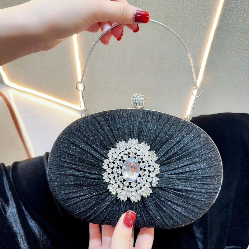 New Socialite Texture Rhinestone Bag Women'S Evening Dress Banquet Clutch Bag Diamond-Encrusted Portable Evening Bag Cheongsam Bag - Image 1