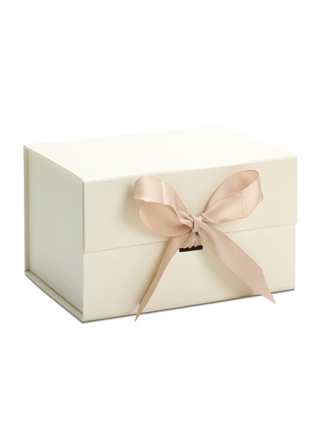 YACEYACE Small Gift Box Bulk, 1Pcs Pale Gold Gift Wrap Box for Present, Gift Box for Wrapping, Birthday, Wedding, Party, 9.4x6.8x4.1 inch - Image 1