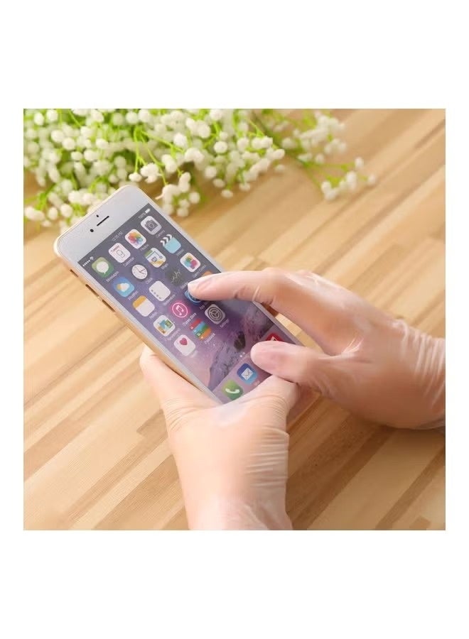 100-Piece Vinyl Disposable Gloves Clear S - Image 3