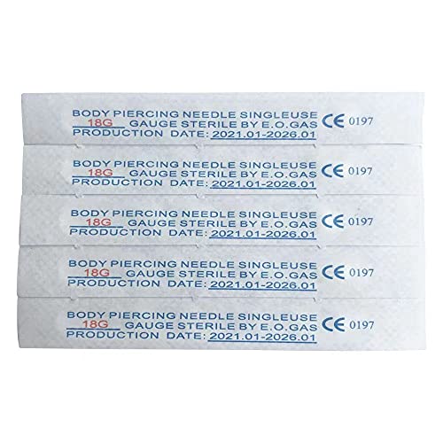 Shuiniba 18G 10 Pieces Body Ear Navel Nose Lip Nipple Piercing Needles - Image 4