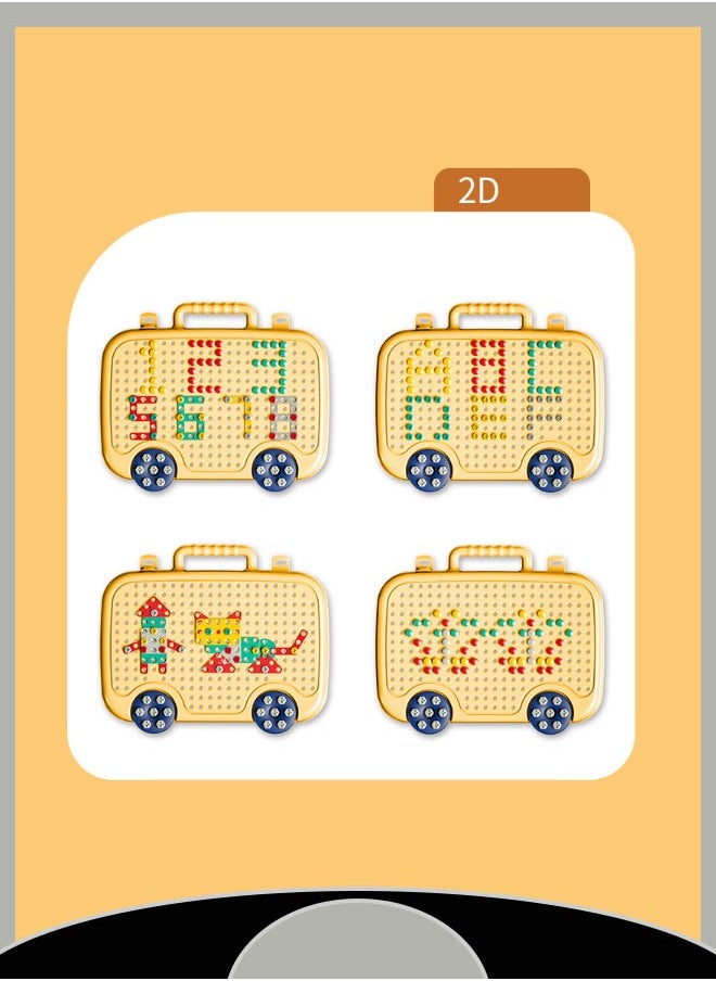 null - Building Toys with Screwdriver Educational Children's Tool Set 225pcs, 3D Mosaic Puzzle Toys for Children of All Ages Assembling Toolbox Toys Improve Hands-on Skills（Space Version） - Image 1