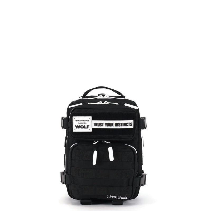 WOLFpak 9L Mini Tactical Backpack for Men & Women | Compact Everyday Carry Bag for Gym, School, Travel | Durable, Water-Resistant Daypack w/Molle System & Patch Panel (Alpha Black White Accents) - Image 2